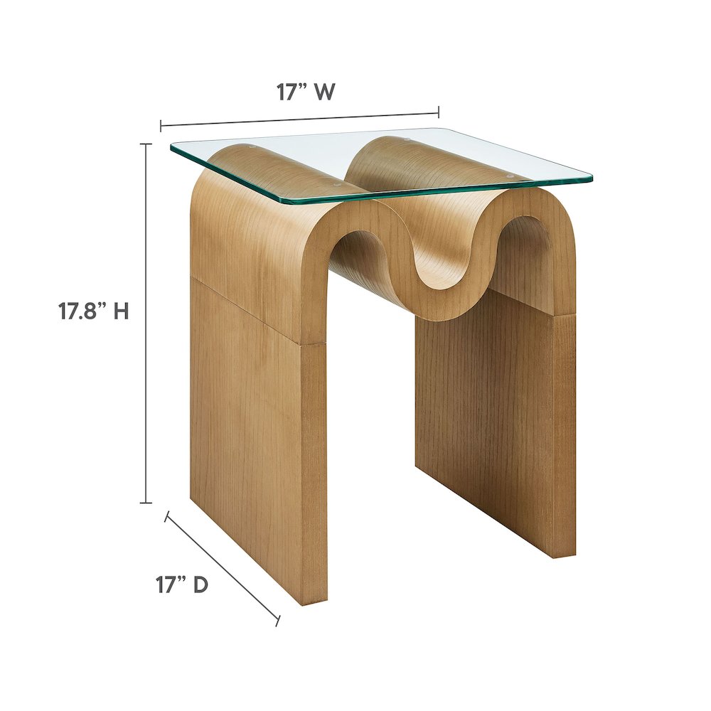 Ondine Glass Top Side Table