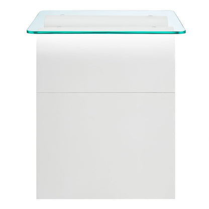 Ondine Glass Top Side Table