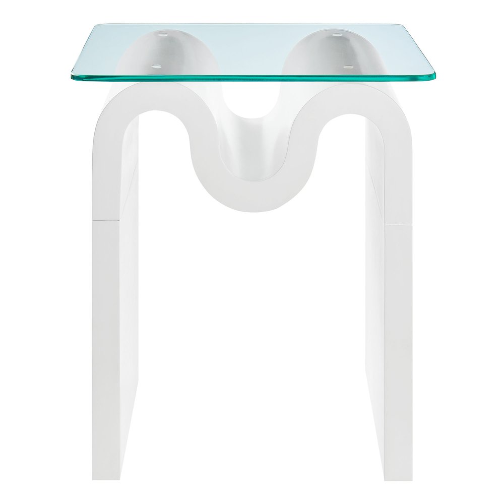 Ondine Glass Top Side Table
