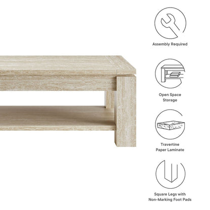 Hollis Travertine Coffee Table