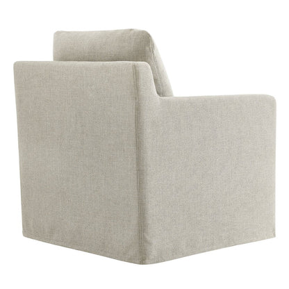 Serene Fabric Slipcovered Swivel Armchair