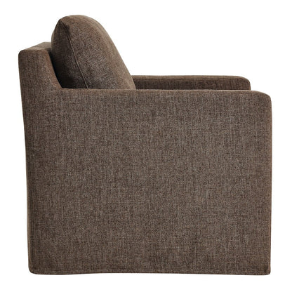 Serene Fabric Slipcovered Swivel Armchair