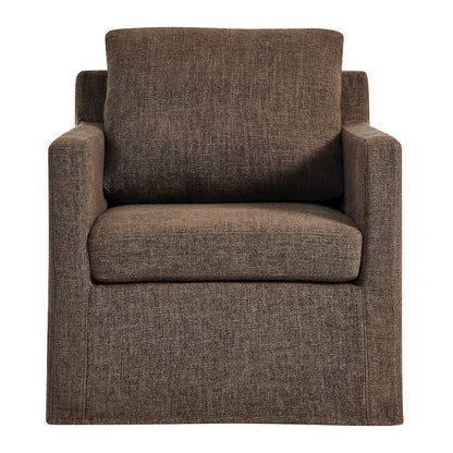 Serene Fabric Slipcovered Swivel Armchair