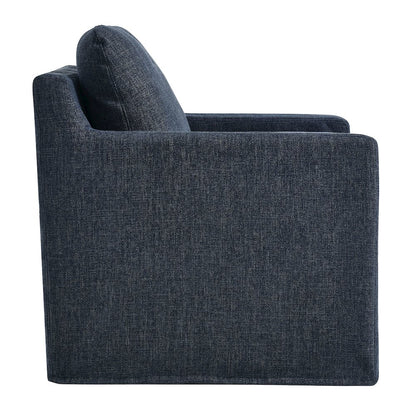 Serene Fabric Slipcovered Swivel Armchair