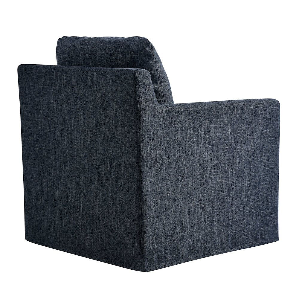 Serene Fabric Slipcovered Swivel Armchair