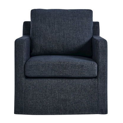 Serene Fabric Slipcovered Swivel Armchair