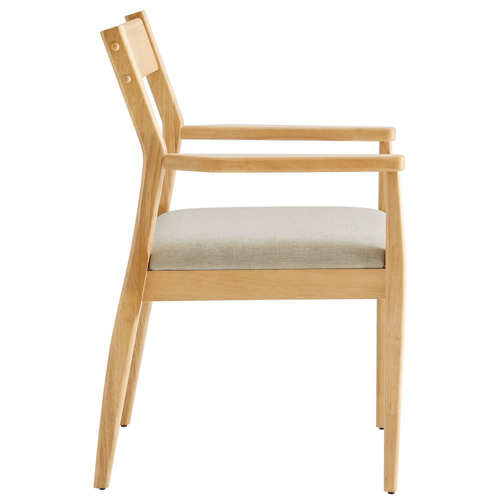 Solara Fabric Wood Dining Armchairs Set of 2