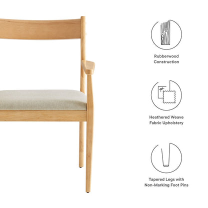 Solara Fabric Wood Dining Armchairs Set of 2