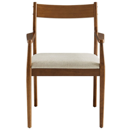 Solara Fabric Wood Dining Armchairs Set of 2