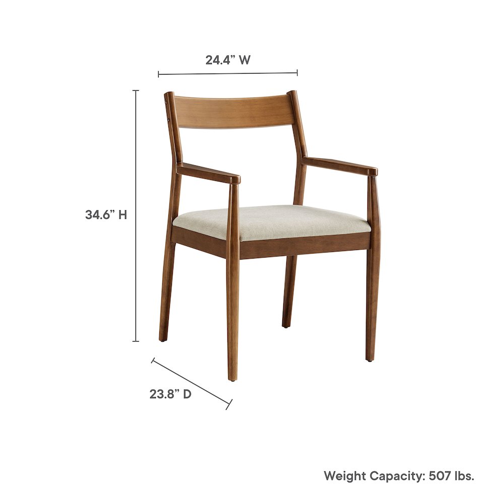 Solara Fabric Wood Dining Armchairs Set of 2