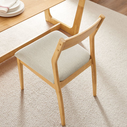 Solara Fabric Wood Dining Side Chairs Set of 2