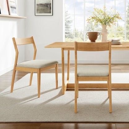 Solara Fabric Wood Dining Side Chairs Set of 2