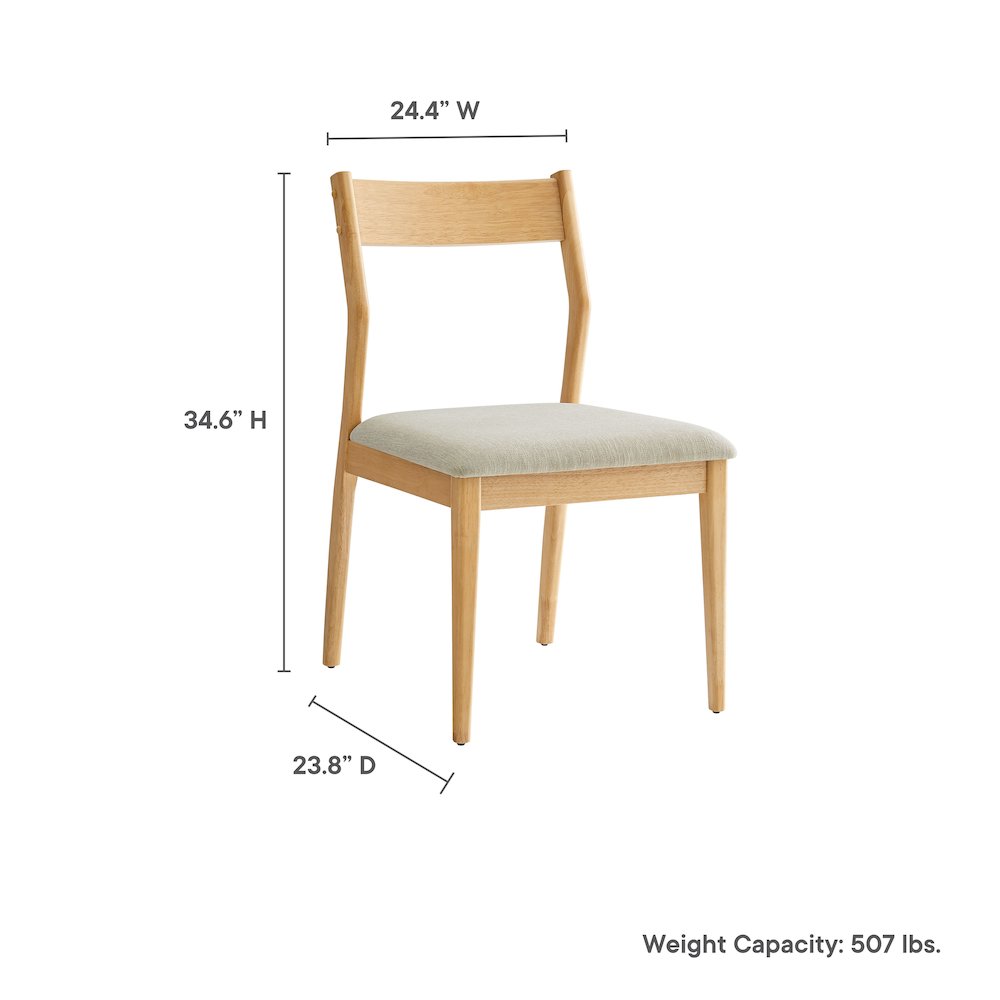 Solara Fabric Wood Dining Side Chairs Set of 2