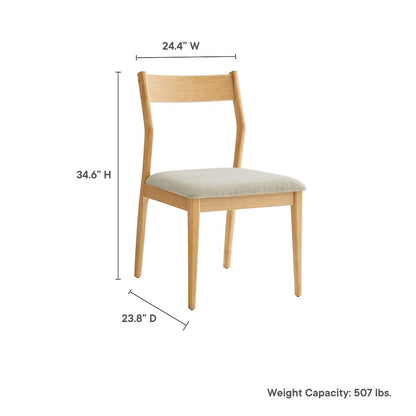 Solara Fabric Wood Dining Side Chairs Set of 2
