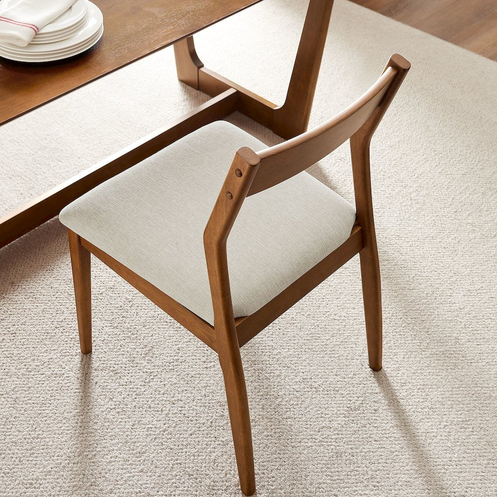Solara Fabric Wood Dining Side Chairs Set of 2
