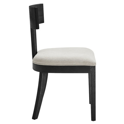 Peregrine Wood and Fabric Upholstered Dining Chairs Set of 2