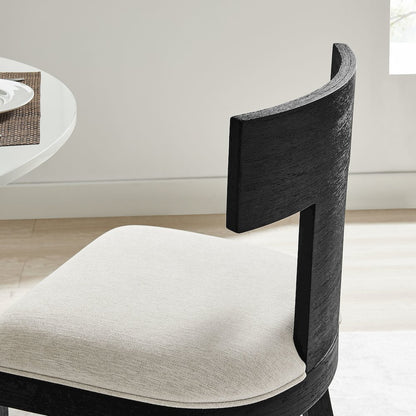 Peregrine Wood and Fabric Upholstered Dining Chairs Set of 2