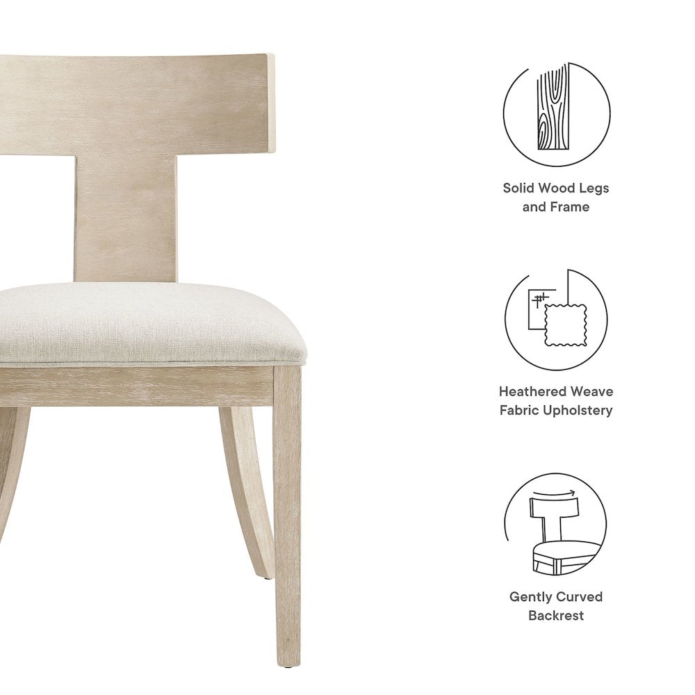 Peregrine Wood and Fabric Upholstered Dining Chairs Set of 2