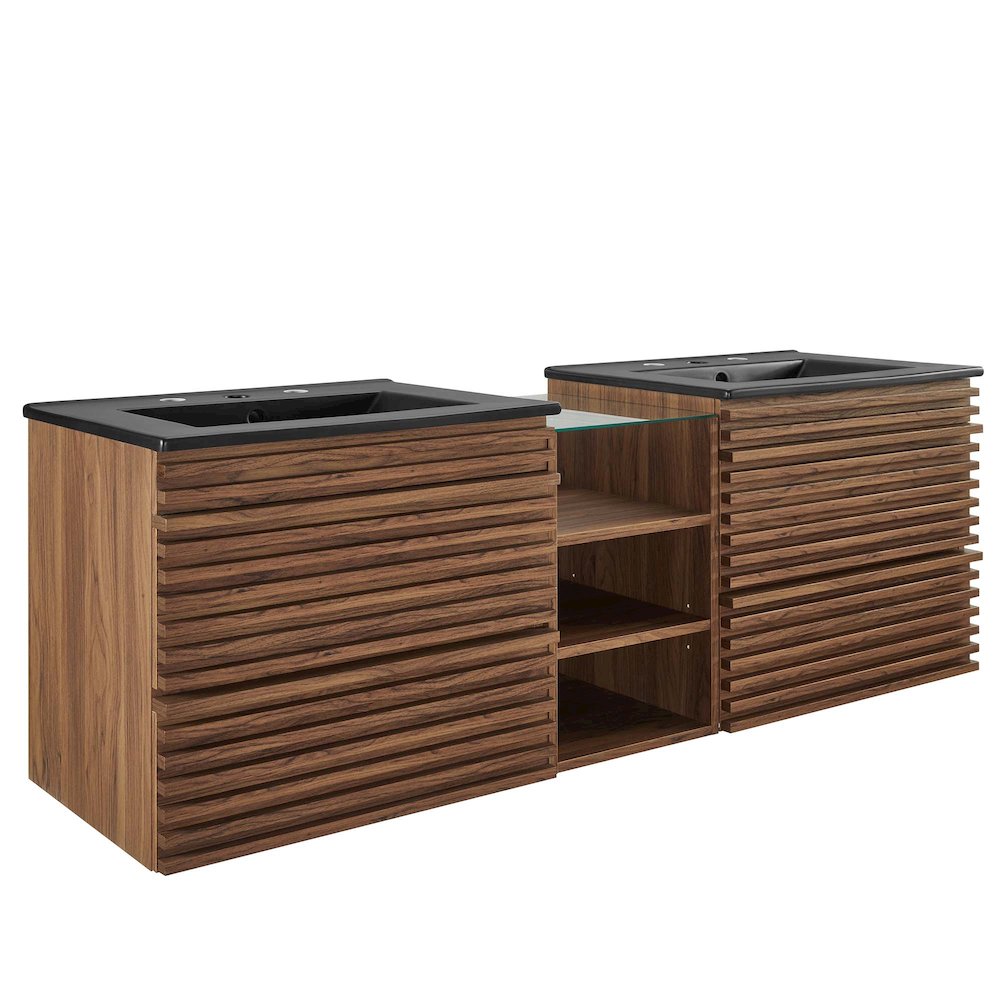 Render 62" Wall-Mount Double Sink Bathroom Vanity