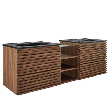 Render 62" Wall-Mount Double Sink Bathroom Vanity