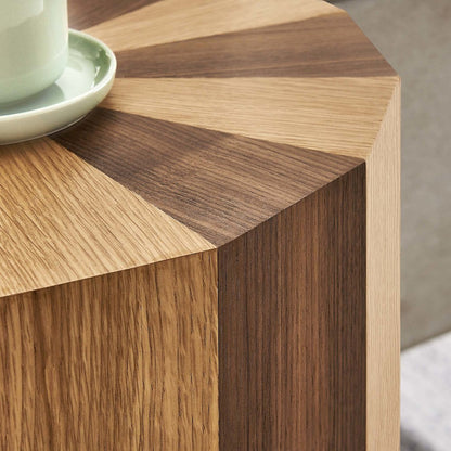 Twirl Two-Toned Wood Veneer Side Table
