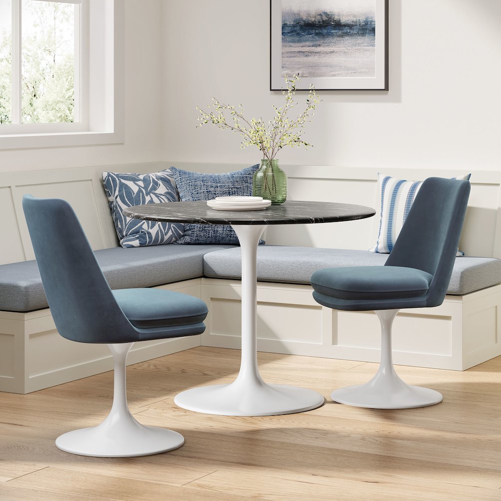 Lippa Swivel Dining Performance Velvet Side Chair