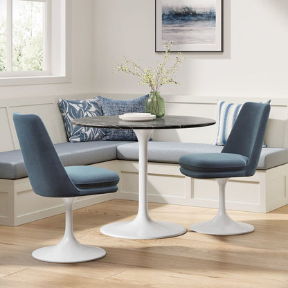 Lippa Swivel Dining Performance Velvet Side Chair