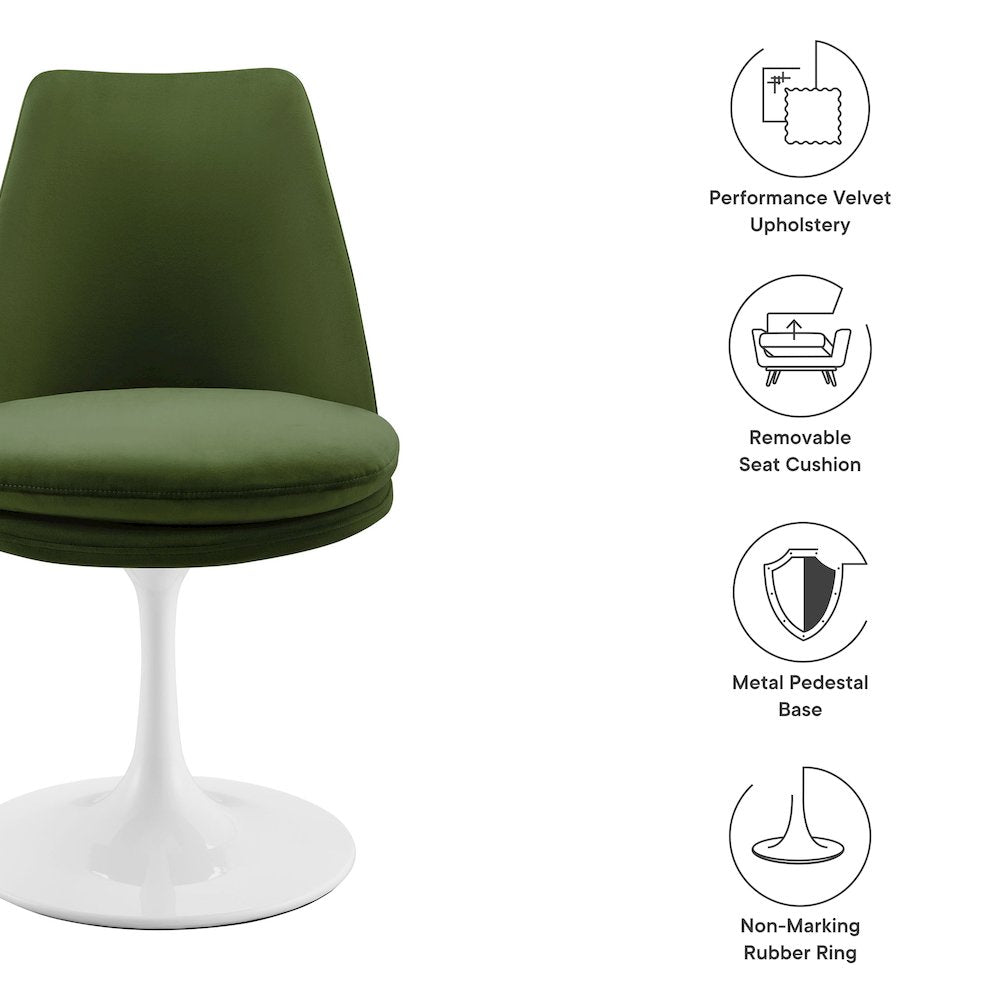 Lippa Swivel Dining Performance Velvet Side Chair