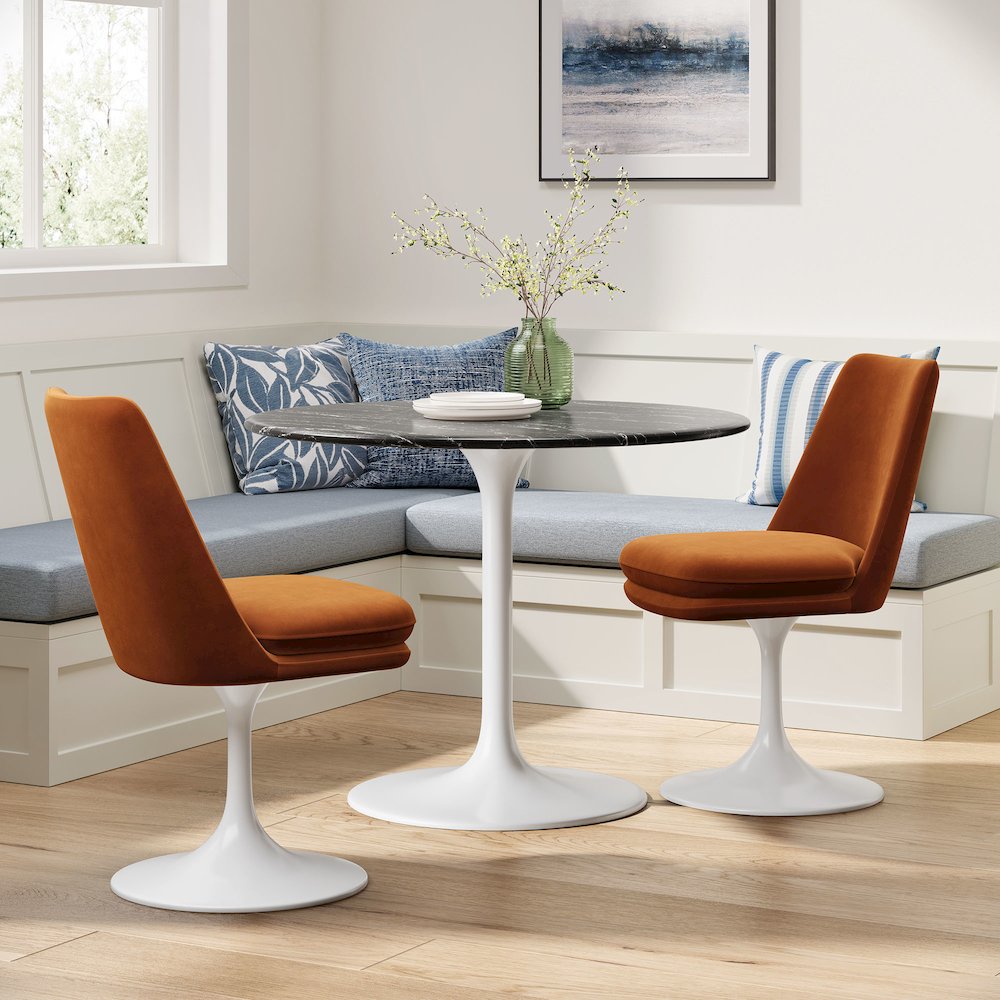 Lippa Swivel Dining Performance Velvet Side Chair