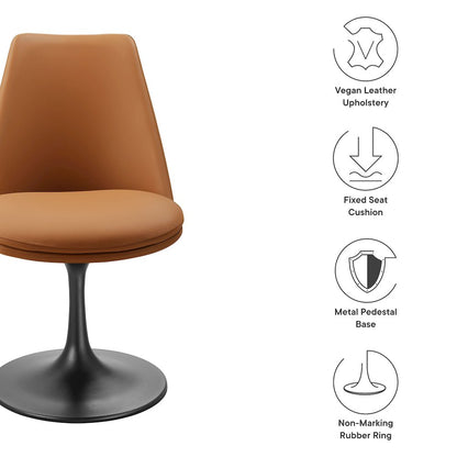 Lippa Swivel Dining Vegan Leather Side Chair