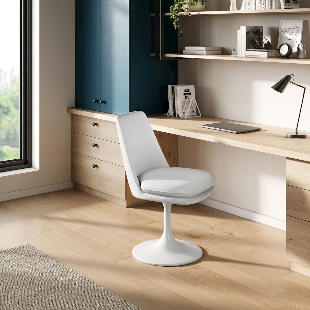 Lippa Swivel Dining Vegan Leather Side Chair