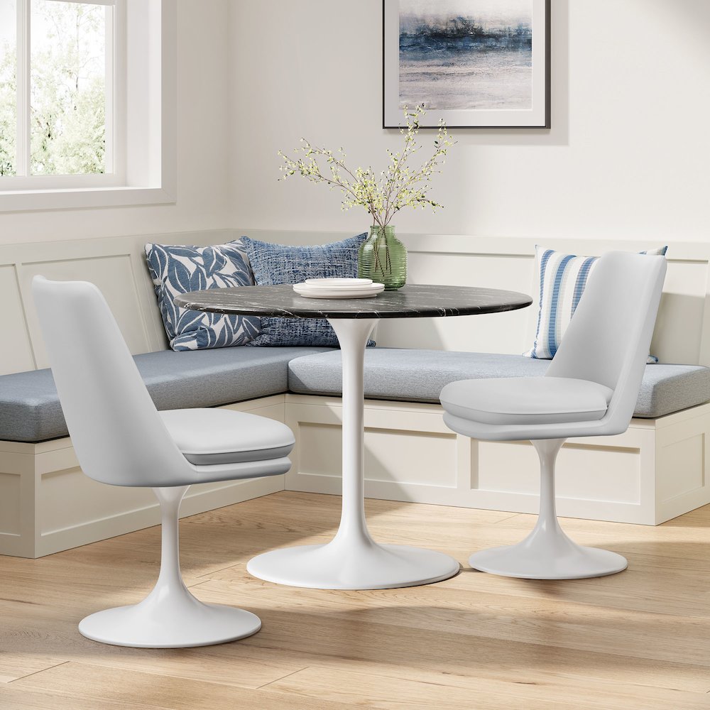 Lippa Swivel Dining Vegan Leather Side Chair