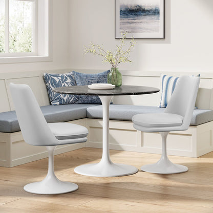 Lippa Swivel Dining Vegan Leather Side Chair