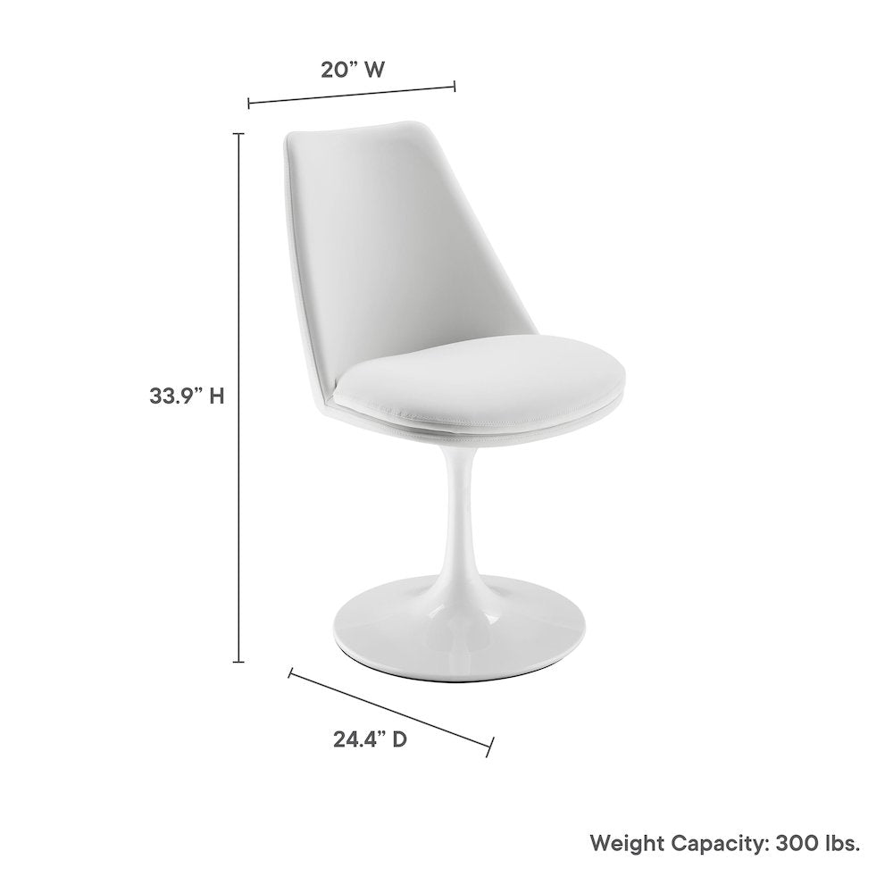 Lippa Swivel Dining Vegan Leather Side Chair
