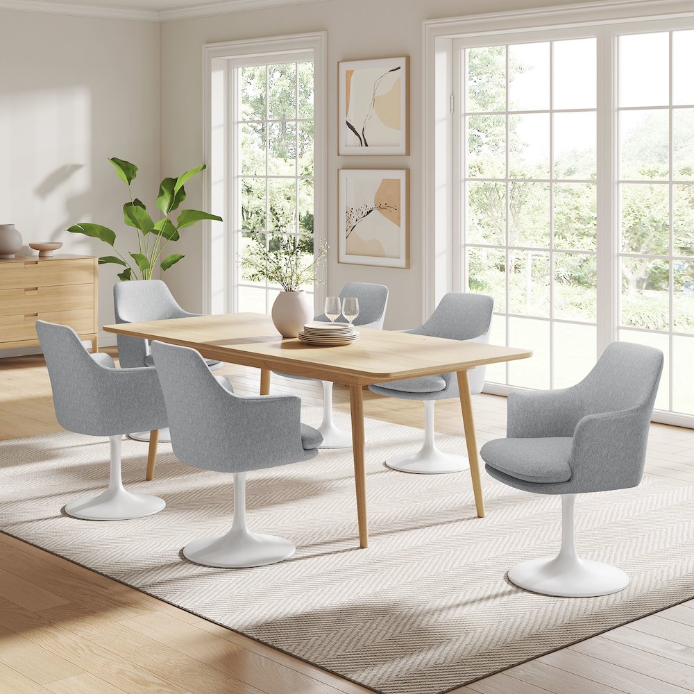 Lippa Swivel Dining Upholstered Armchair
