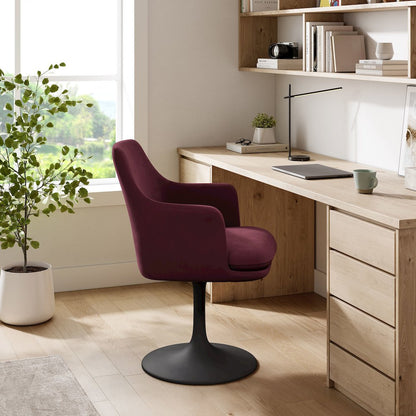 Lippa Swivel Dining Performance Velvet Armchair
