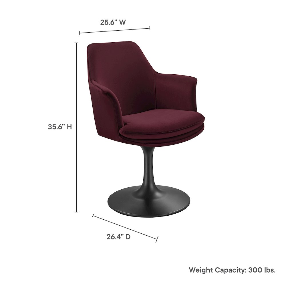 Lippa Swivel Dining Performance Velvet Armchair