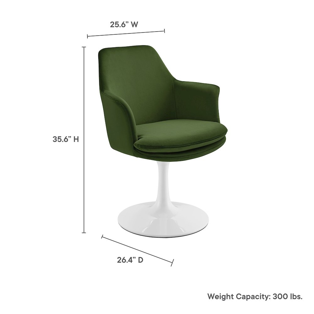 Lippa Swivel Dining Performance Velvet Armchair