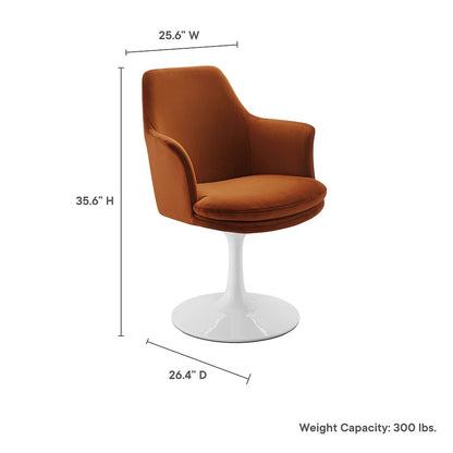 Lippa Swivel Dining Performance Velvet Armchair