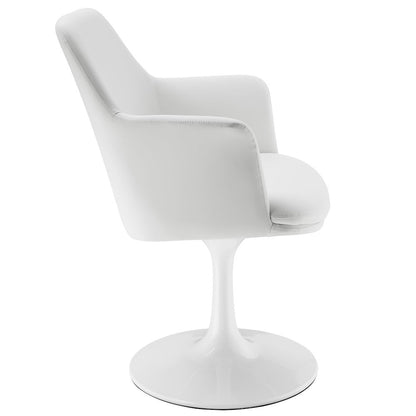 Lippa Swivel Dining Vegan Leather Armchair