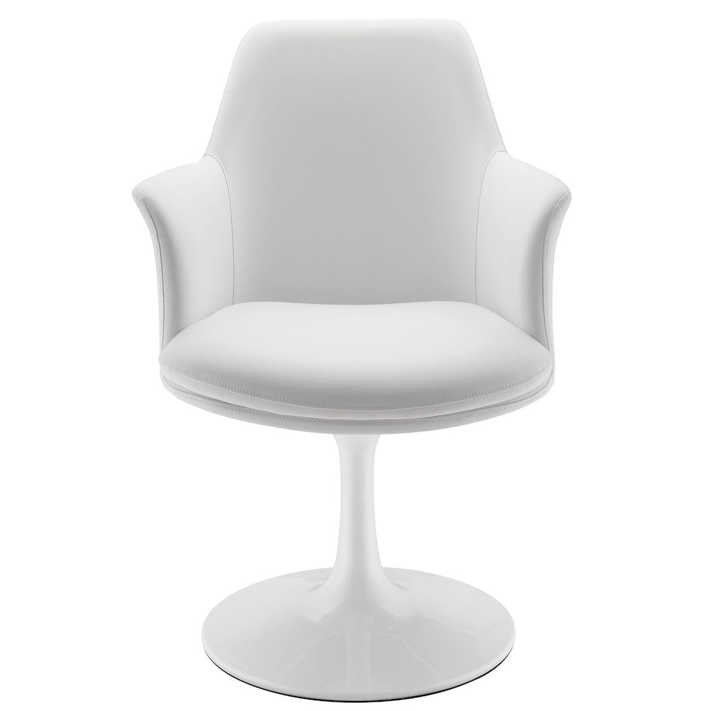 Lippa Swivel Dining Vegan Leather Armchair
