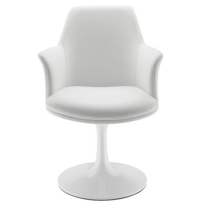 Lippa Swivel Dining Vegan Leather Armchair