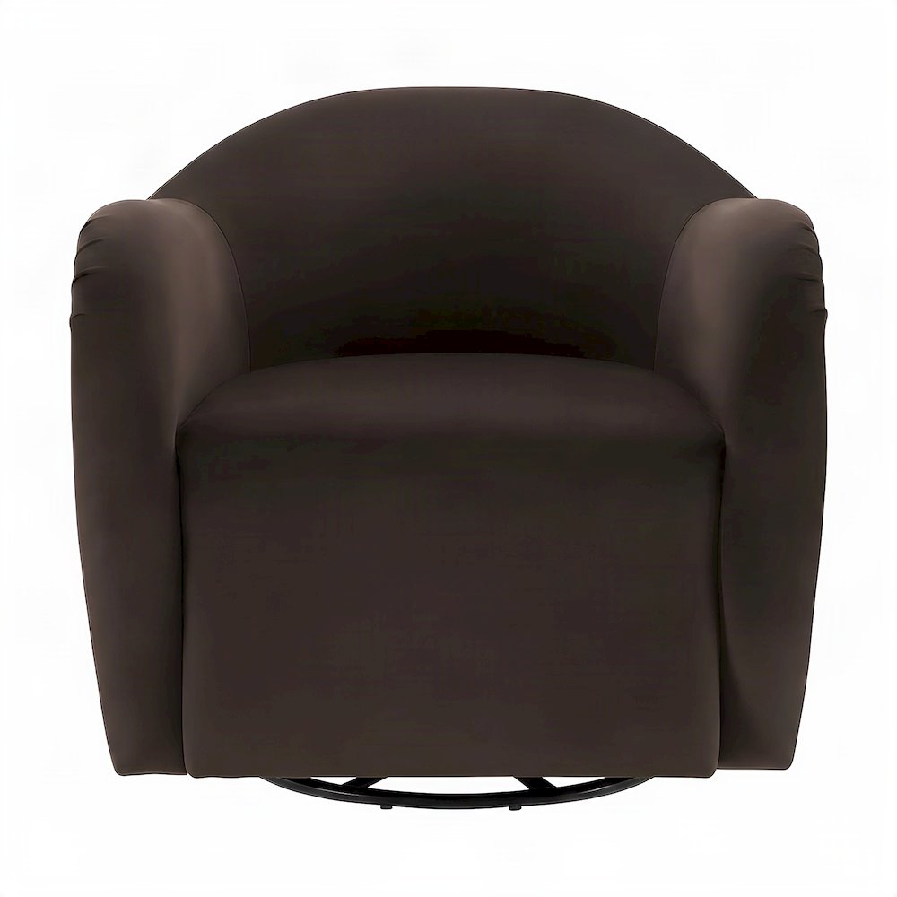 Performance Velvet Swivel Accent Chair with Arms, Chocolate Brown
