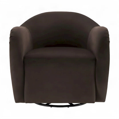 Performance Velvet Swivel Accent Chair with Arms, Chocolate Brown
