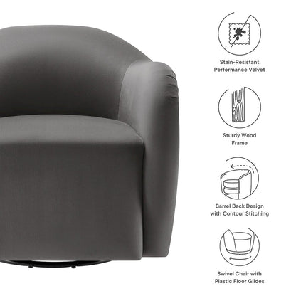 Compose Performance Velvet Swivel Armchair