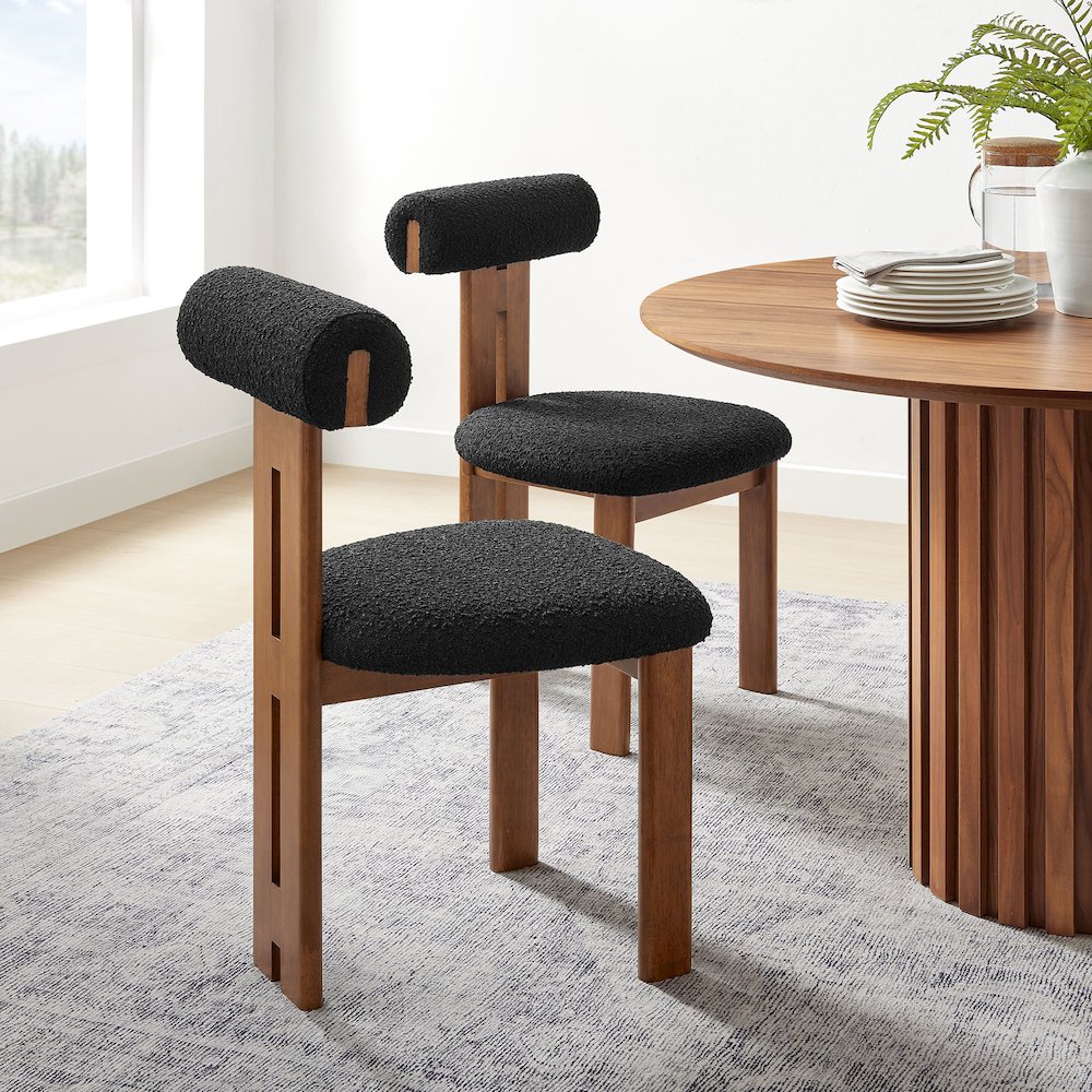 Torian Boucle Fabric Dining Chair Set of 2