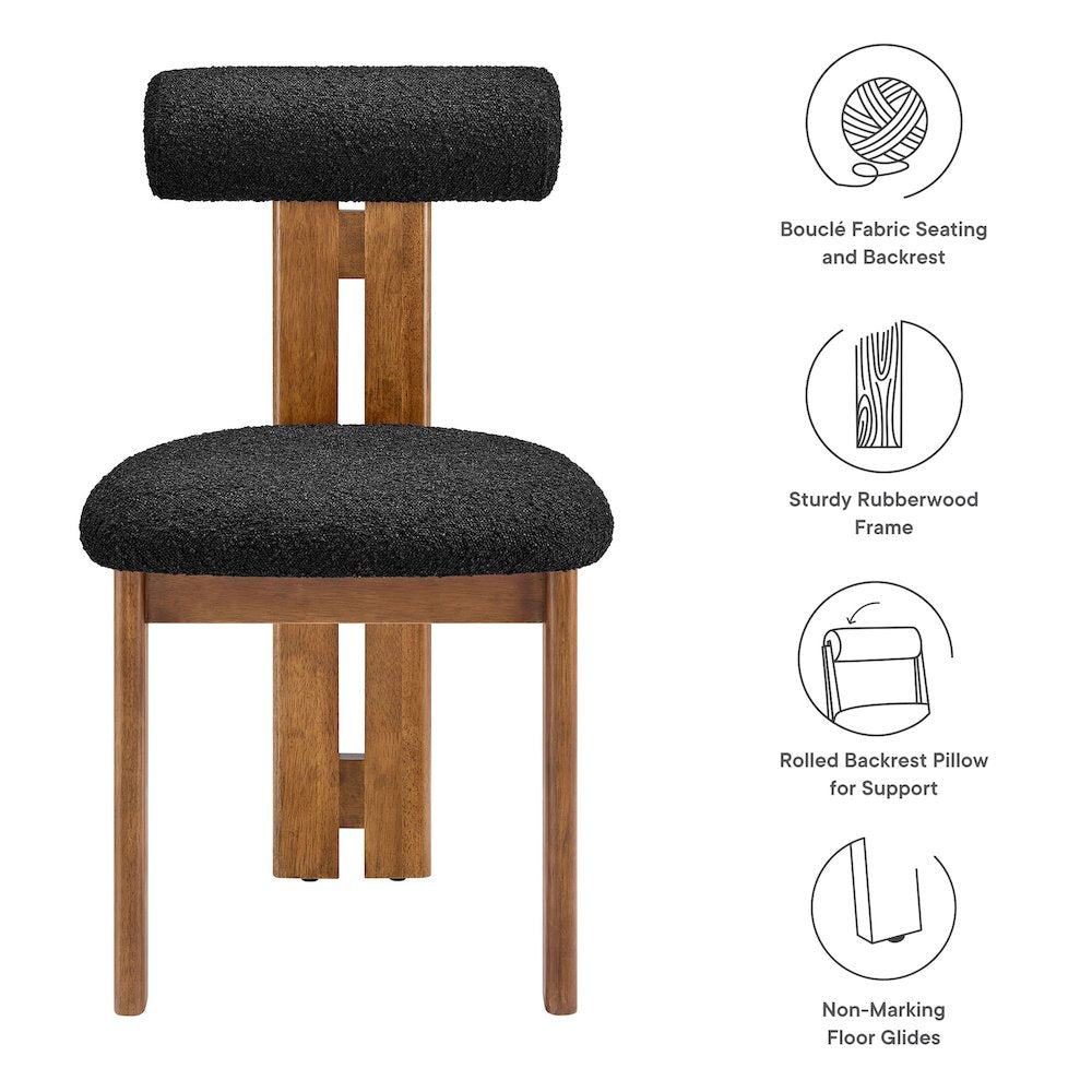 Torian Boucle Fabric Dining Chair Set of 2