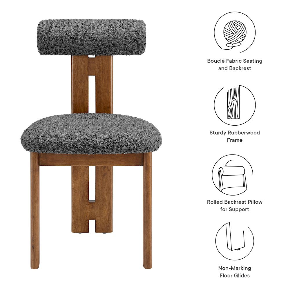 Torian Boucle Fabric Dining Chair Set of 2