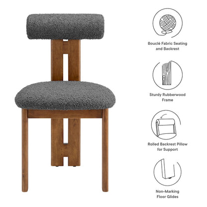 Torian Boucle Fabric Dining Chair Set of 2