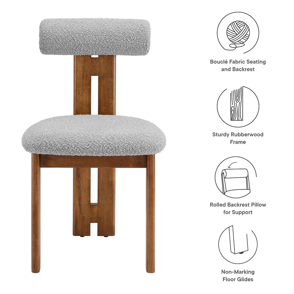 Torian Boucle Fabric Dining Chair Set of 2